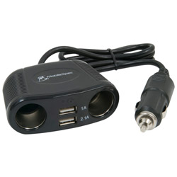 MobileSpec 12V 2 Way Adapter with 2 USB Ports