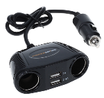 PowerDrive 12V 2-Way Corded Adapter 2 USB Ports