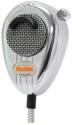 RoadKing 4-Pin Dynamic Noise Canceling CB Microphone, Chrome, Chrome Cord