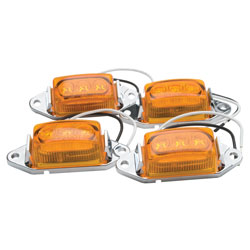 RoadPro 1.75" x 1" LED Clearance Marker Lights, Amber 4 Pack