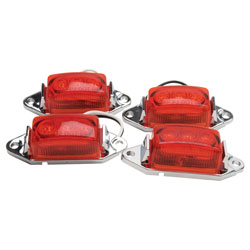 RoadPro 1.75" x 1" LED Clearance Marker Lights, Red 4 Pack