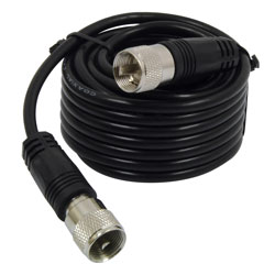 18' CB Antenna Coax Cable, PL-259 Connectors, Black