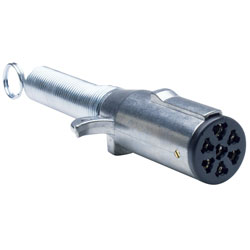 RoadPro 7 Pole Trailer Electrical Plug w Flexible Cable Protector
