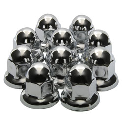 33mm Flanged Chrome Plated Lug Nut Covers, 10 Pack