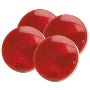 RoadPro 4" Round Sealed Light, 3 Prong Connector, Red 4 Pack