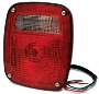 RoadPro 6.75" x 5.75" Tail Light Assembly w Replaceable Bulb, Red Clear