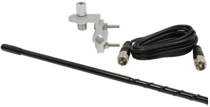 3' Standard Series Mirror Mount Fiberglass CB Antenna Kit