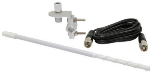 RoadPro 4' Mirror Mount Fiberglass CB Antenna Kit, White