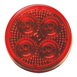 RoadPro 2.5" Round LED Diamond Lens Sealed Light, Red