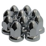 33mm Flanged Chrome Plated ABS Plastic Lug Nut Covers 10 Pack