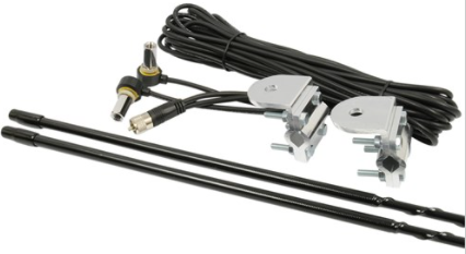 RoadPro 3' Platinum Series Dual Mirror Mount CB Antenna Kit 1000W