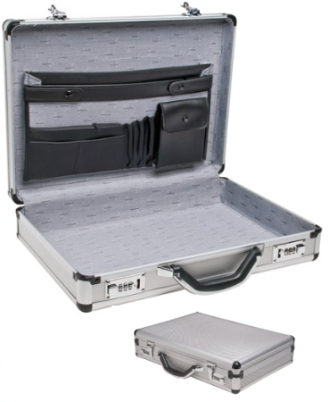 RoadPro 17.5" Silver Aluminum Briefcase