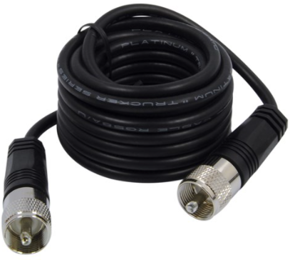 RG-58A/U Coaxial Cable with PL-259 Connectors, 18ft