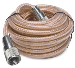 TruckSpec 18' CB Antenna Mini-8 Coax Cable, PL-259 Connectors, Clear