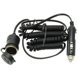 TruckSpec 12-Volt Single Outlet Cigarette Lighter Adapter w/10' Coil Cord