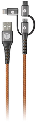 ToughTested 6ft Armor-Weave 3-In-1 Micro Lighting USB-C Pro Cable