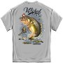 Wicked Fish Large Mouth Bass Design Ice Gray T-Shirt