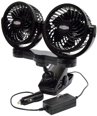 12 Volt Dual Fan with Mounting Clip