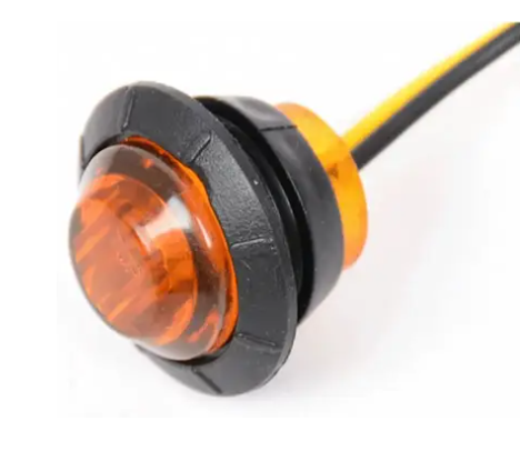 RoadTuff Amber 3/4 in Round LED Clearance Marker Light & Grommet