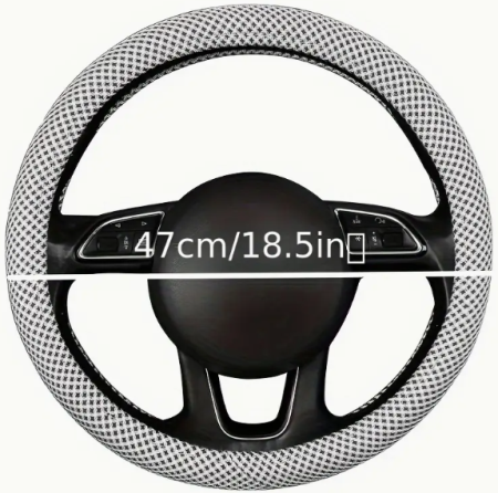Gray Anti-Slip Steering Wheel Cover for Trucks & Buses