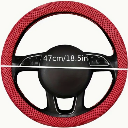 Red Anti-Slip Steering Wheel Cover for Trucks & Buses
