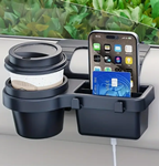 Vehicle Door Mounted Phone Storage Box & Cup Holder Rack