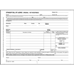 Straight Bill of Lading, Short Form, 3 Ply, Carbonless, 9-1/2" x 7"