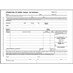 Straight Bill of Lading, Short Form, 3 Ply, Carbonless, 9-1/2