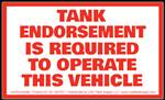 Tank Endorsement Is Required To Operate This Vehicle Decal