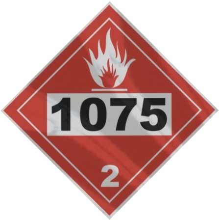 Adhesive Aluminum UN 1075 Hazmat Placard