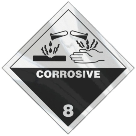 Adhesive Aluminum Corrosive Hazmat Placard
