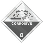 Adhesive Aluminum Corrosive Hazmat Placard