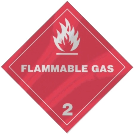 Adhesive Aluminum Flammable Gas Hazmat Placard