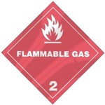 Adhesive Aluminum Flammable Gas Hazmat Placard