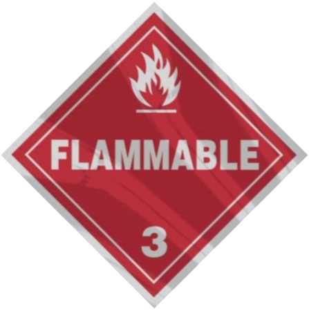 Adhesive Aluminum Flammable Hazmat Placard