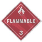 Adhesive Aluminum Flammable Hazmat Placard