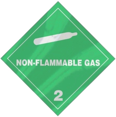 Adhesive Aluminum Non-Flammable Gas Hazmat Placard