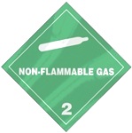 Adhesive Aluminum Non-Flammable Gas Hazmat Placard