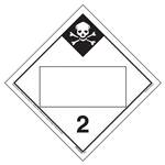 Inhalation Hazard 2 Blank Magnetic Hazmat Placard