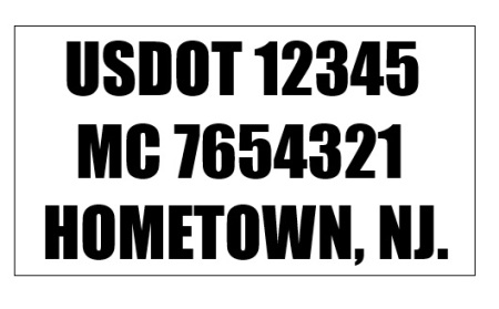 US DOT Truck Numbers 3 Lines