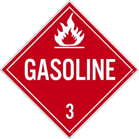 Gasoline Worded Placard, Tagboard
