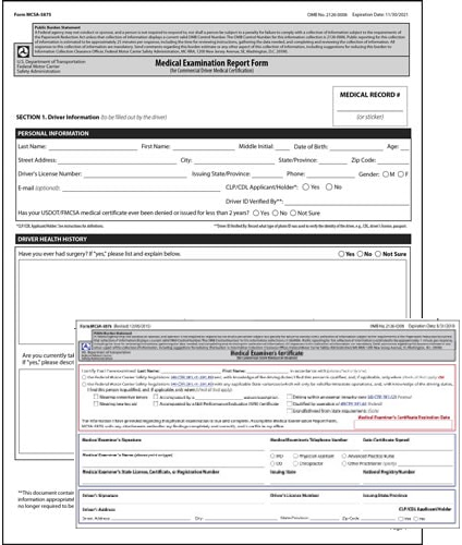 Medical Examiners 2 Part Wallet Card and Report