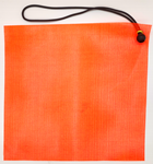 RoadTuff Vinyl Coated 16" x 16" Blaze Orange Safety Flag with Heavy-Duty Ball Stretch Cord