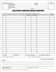 Delivery Driver Route Report, Padded