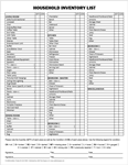 Movers Household Inventory List