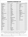 Movers Household Inventory List - Padded