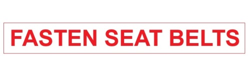Fasten Seat Belts Static Window Cling Label