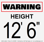 Warning Height 12' 6