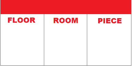 Household Movers Inventory Labels, Red