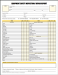 Equipment Safety Inspection Repair Report